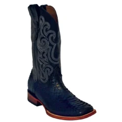 Ferrini 10693-04 Black Genuine Python Leather S-Toe Cowboy Boots.