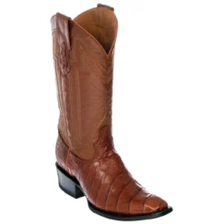 Ferrini 10771-02 Cognac Genuine Belly Alligator Leather D-Toe Cowboy Boots.