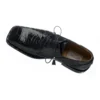 Ferrini 208/151 Black Genuine Alligator Lace Up Square Toe Shoes.