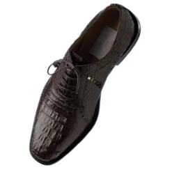 Ferrini 227 Chocolate Genuine Hornback Alligator Lace Up Shoes.