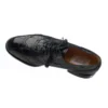 Ferrini 3673/133 Black Genuine Alligator Lace Up Wing Tip Shoes.