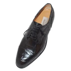 Ferrini 4288 Black Genuine Alligator Cap Toe Oxford Shoes.