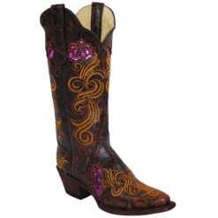 Ferrini Ladies 81261-44 Rust Cowhide Leather Boots