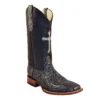 Ferrini Ladies 81893-34 Silver Genuine Leather Embossed Cross Boots
