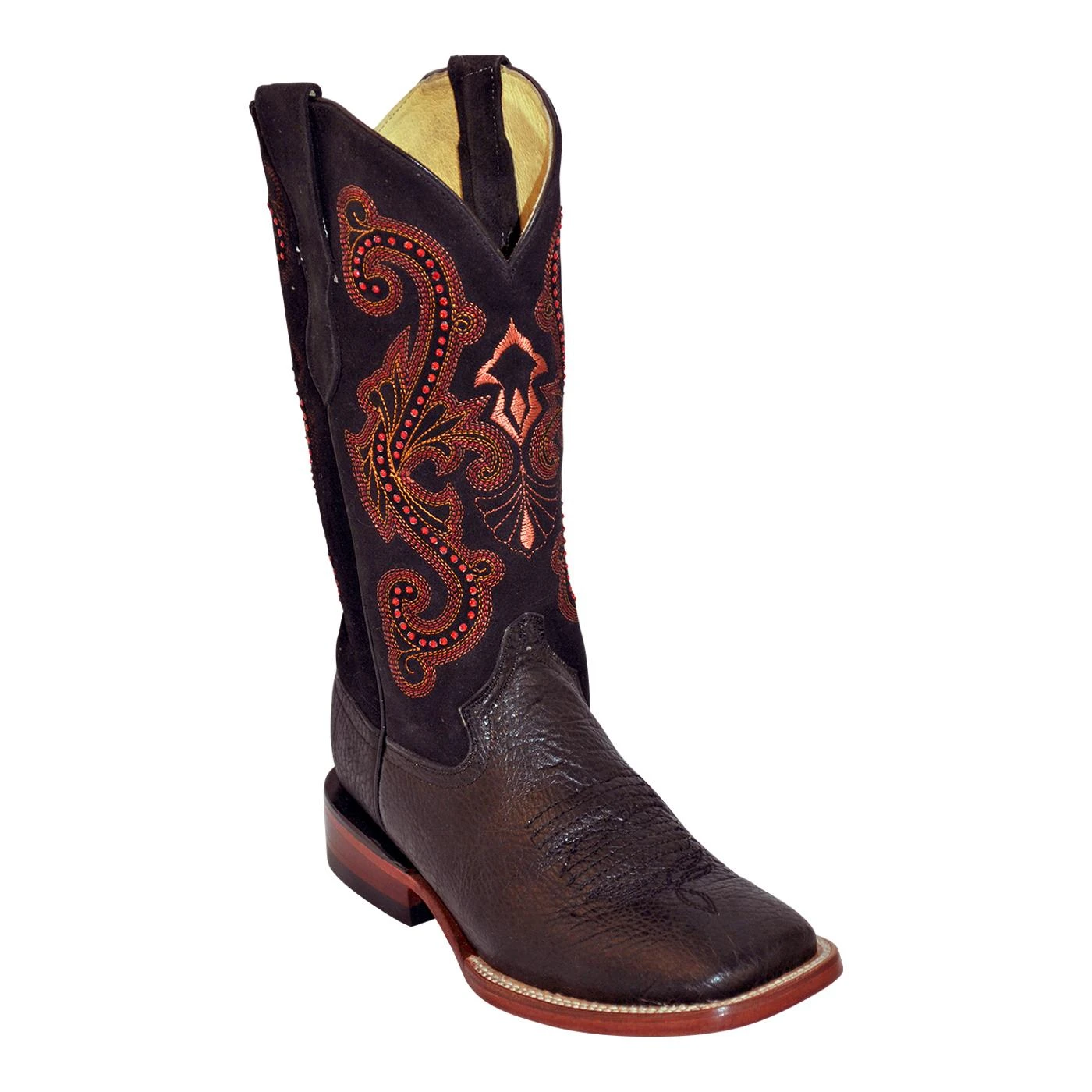 Ferrini Ladies 82993-04 Distressed Black Genuine Cowhide Boots