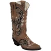 Ferrini Ladies 83061-10 Brown Genuine Leather Cowgirl Boots