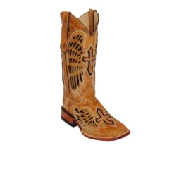 Ferrini Ladies 83093-15 Antique Saddle "Laser Angel" Genuine Leather Design Cowgirl Boots