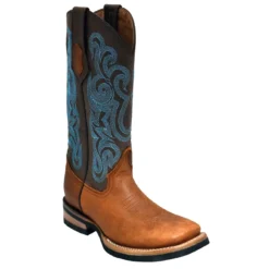 Ferrini Ladies 85093-10 Brown Genuine Cowhide Leather S-Toe Cowboy Boots.