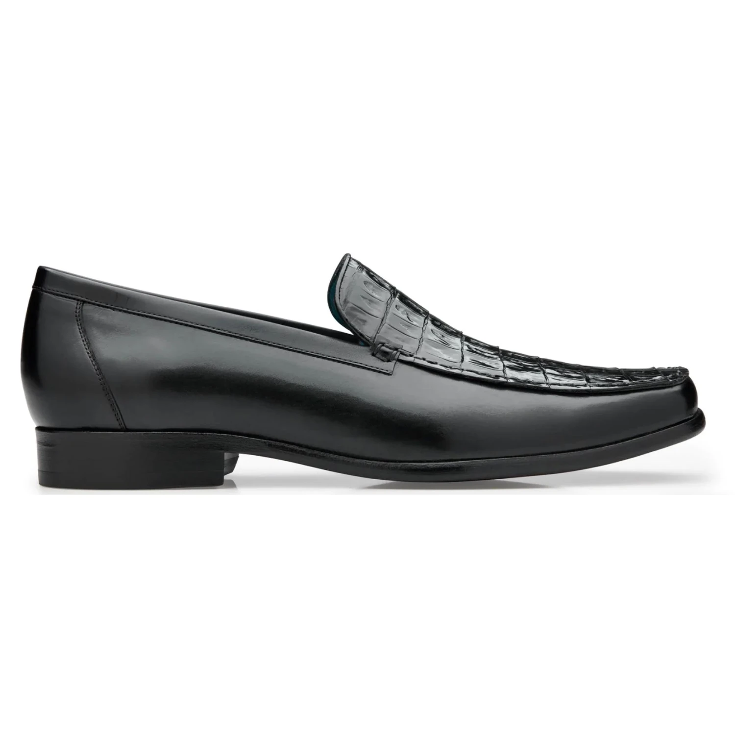 Belvedere "Gosto" Black Genuine Crocodile / Calf Dress Loafer Shoes. - Image 2