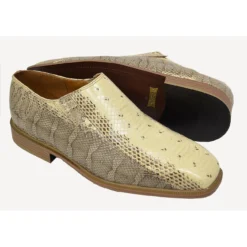 Giorgio Brutini "Felix" Undyed Natural Genuine Snakeskin Slip-On Loafers 155219-2