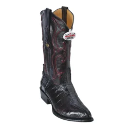 Los Altos Black Cherry All-Over Genuine Crocodile Tail J-Toe Cowboy Boots 990118