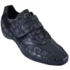 Los Altos Black Genuine Crocodile Belly W/Fashion Design Casual Shoes With Velcro Strap ZC089005