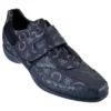 Los Altos Black Genuine Ostrich W/Fashion Design Casual Shoes With Velcro Strap ZC084905