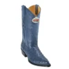 Los Altos Blue Jean Genuine All-Over Ostrich J-Toe Cowboy Boots 990314