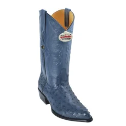 Los Altos Blue Jean Genuine All-Over Ostrich J-Toe Cowboy Boots 990314