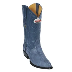 Los Altos Blue Jean Genuine All-Over Ostrich Leg J-Toe Cowboy Boots 990514