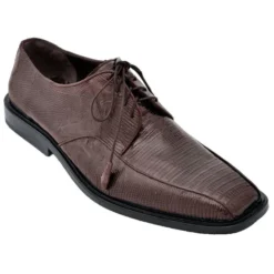 Los Altos Brown Genuine All-Over Lizard Dress Shoes With Laces ZV030707