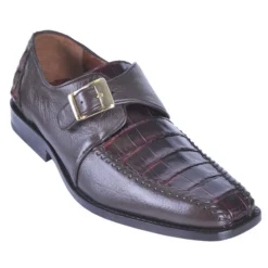 Los Altos Brown Genuine Crocodile / Deer Single Stone Shoes ZV068207