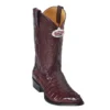 Los Altos Burgundy All-Over Genuine Crocodile Tail J-Toe Cowboy Boots 990106