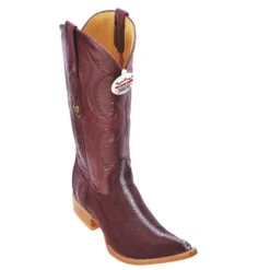 Los Altos Burgundy Genuine Stingray Rowstone 3X Toe Cowboy Boots 951106