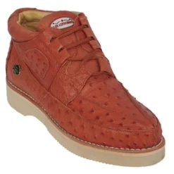 Los Altos Cognac Genuine All-Over Ostrich Casual Shoes ZA060303