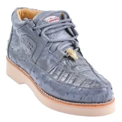 Los Altos Grey Genuine Crocodile / Ostrich Casual Shoes ZA050209