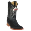 Los Altos Kid's Black Genuine Crocodile Tail 3X Toe Cowboy Boots 450105