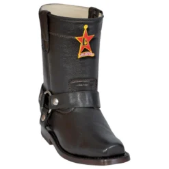 Los Altos Kid's Brown Genuine Deer Motorcycle Style Boots 448307