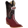 Los Altos Kid's Burgundy All-Over Stingray Rowstone Print 3X Toe Boots 3451106