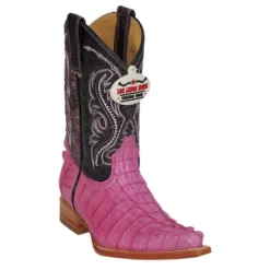 Los Altos Kid's Pink Genuine Crocodile Tail 3X Toe Cowboy Boots 450125
