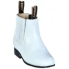 Los Altos Kid's White Genuine Deer Charro Short Boots 418328