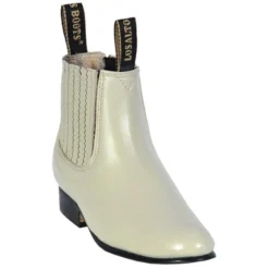 Los Altos Kid's Winterwhite Genuine Deer Charro Short Boots 418304