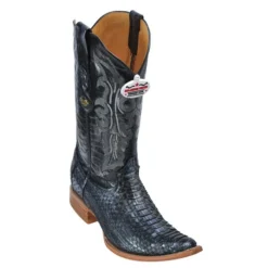 Los Altos Metallic Silver Genuine All-Over Belly Python 3X Toe Cowboy Boots 955779
