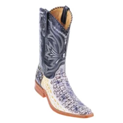Los Altos Natural All-Over Genuine Crocodile Square Toe Cowboy Boots 711749
