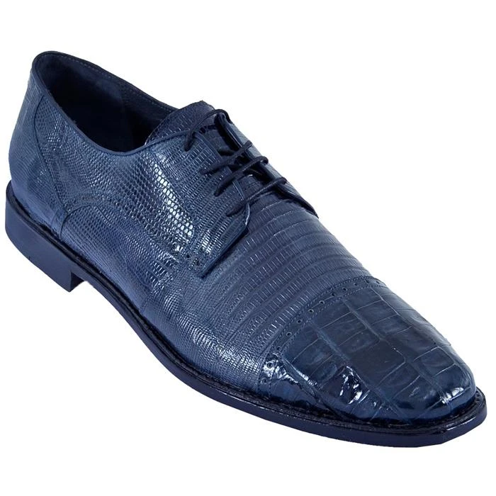 Los Altos Navy Blue Genuine All-Over Crocodile Belly & Lizard Shoes ZV093710