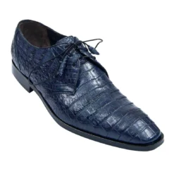 Los Altos Navy Blue Genuine All-Over Crocodile Belly Shoes ZV088210.