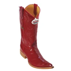 Los Altos Red Genuine All-Over Eel 3X Toe Cowboy Boots 950812