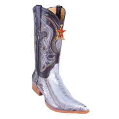 Los Altos Silver Genuine Ostrich Leg 3X Toe Cowboy Boots 950536