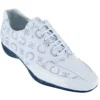 Los Altos White Genuine Crocodile Belly W/Fashion Design Casual Shoes ZC079028