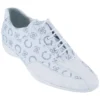 Los Altos White Genuine Ostrich W/Fashion Design Casual Shoes ZC074928