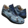 Mauri "Aquarium" M788 Wonder Blue Glazed Python Snakeskin Design Leather Sneakers