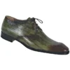 Mauri "1056" Hand Painted Dark Brown / Green Genuine Eel Shoes