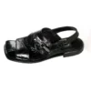Mauri "1237" Black All-Over Genuine Alligator Sandals