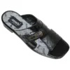 Mauri "1244/1" Black / Grey Genuine Ostrich With Fabric Sandals