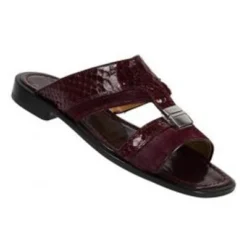 Mauri 1364 "Pony/Python" Burgundy Genuine Python Sandals