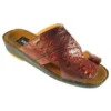 Mauri "1650" Cognac Genuine All-Over Ostrich Sandals