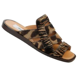 Mauri "1677" Maculated Brown Genuine Leather/Pony Sandals