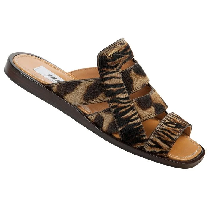 Mauri "1677" Maculated Brown Genuine Leather/Pony Sandals