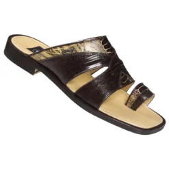 Mauri "1744" Dark Brown Genuine Lizard / Bengala Ostrich Leg Sandals