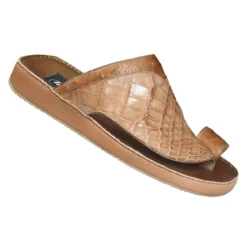 Mauri "1771" Chestnut Genuine Alligator / Ostrich Hand Painted Platform Sandals